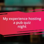 My experience hosting a pub quiz night