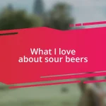 What I love about sour beers